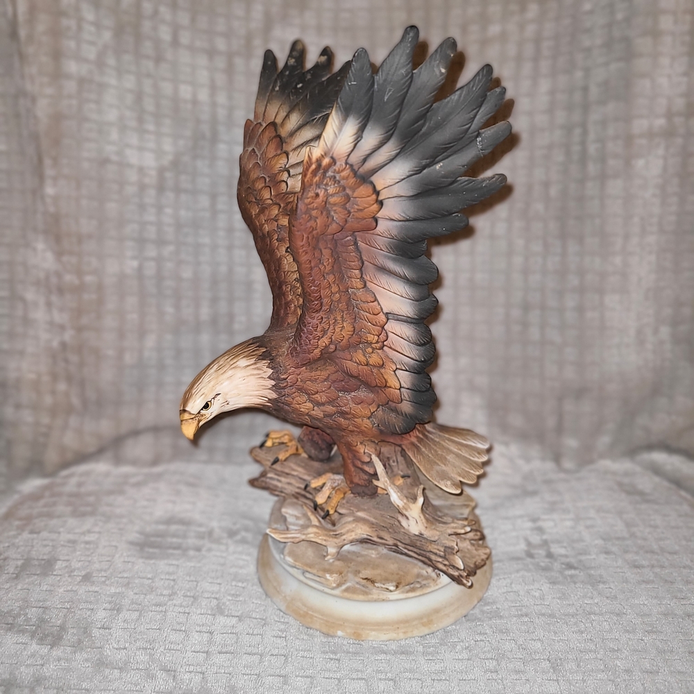 Homco Brown, White and Black Bald Eagle Sculpture
